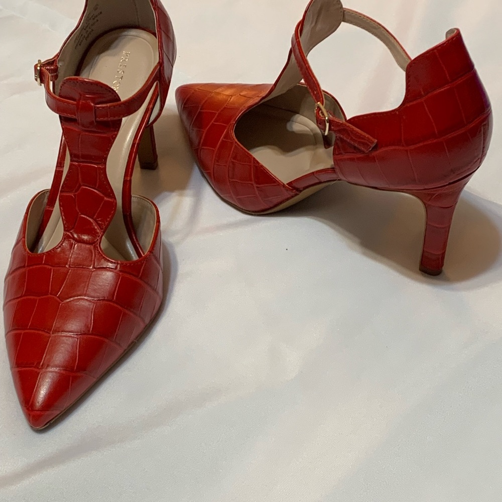 PIPPA RED Leather  heels shoes